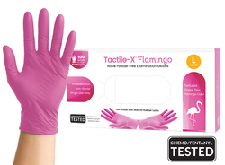 Gloves Nitrile Powder-Free Textured Flamingo (Tactile-X)
