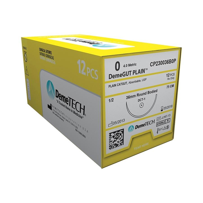Suture Plain Gut 12/Pkg