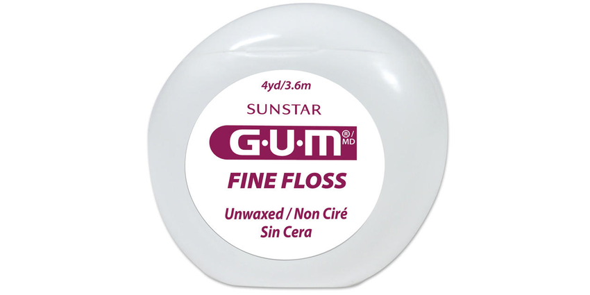 GUM FIne Floss Unwaxed patient samples 4 yards 144/box