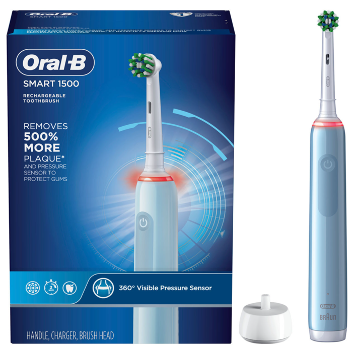 Oral-B Smart 1500 Electric Toothbrush 3/pk Blue 