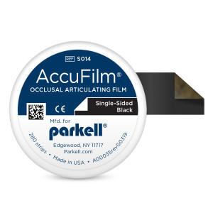 Accu-Film I, Single-Sided Articulating Film Precut Strips Super Thin, 21 Microns (Parkell) Accu-Film I, Single-Sided Articulating Film Precut Strips Super Thin, 21 Microns (Parkell)